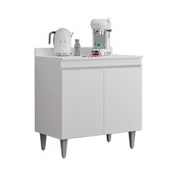 Balcão Cozinha Branco 80cm 2 Portas - Belliv Decor - 1