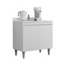 Balcão Cozinha Branco 80cm 2 Portas - Belliv Decor - 1