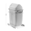 Ver imagem 3 de Lixeira Deslizante 19L Cinza Slim Inox Aramado Tampa Basculante Schmitt Armário Cozinha Planejada