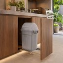 Ver imagem 4 de Lixeira Deslizante 19L Cinza Slim Inox Aramado Tampa Basculante Schmitt Armário Cozinha Planejada