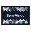 Ver imagem 1 de Tapete de Poa de Entrada Coração 60x40cm - Uzoo Tapete Entrada 60x40cm Coracao Preto-branco S19