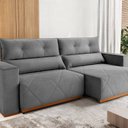 Ver imagem 1 de Sofa Retrátil e Reclinável 3 Lugares 2,30m Palace Cinza Grafite