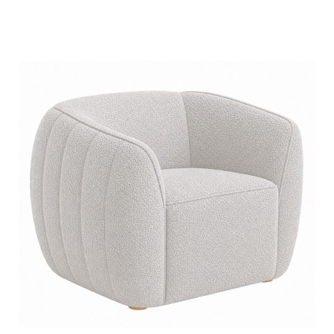 Poltrona Aura Bouclé Cinza - Sallar Home