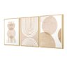 Kit 3 Quadros Abstrato Boho Minimalista - 1