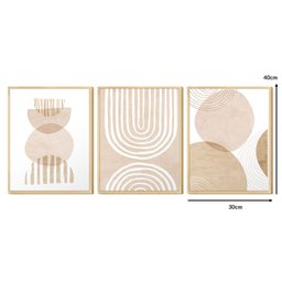 Kit 3 Quadros Abstrato Boho Minimalista - 4