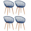 Ver imagem 1 de Kit 4 Cadeiras Monaco com Assento em Polipropileno Fratini Azul Marinho
