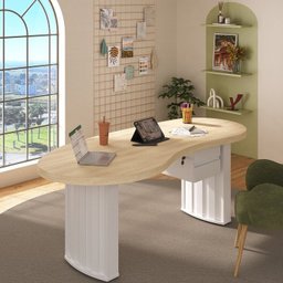 Mesa para Escritório Diretor Organic com 2 Gavetas - 1