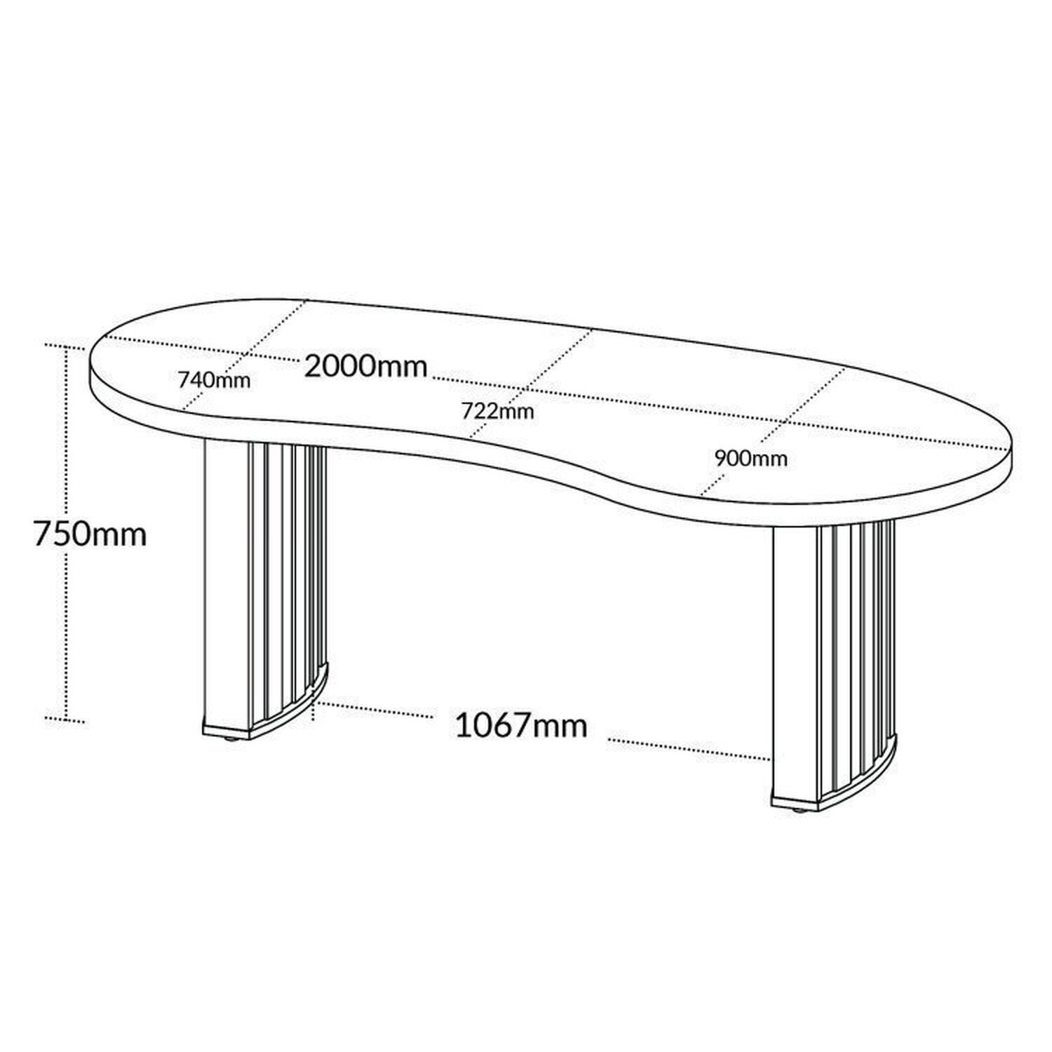 Mesa para Escritório Diretor Organic com 2 Gavetas - 9