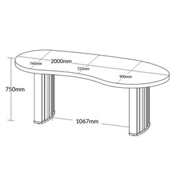 Mesa para Escritório Diretor Organic com 2 Gavetas - 9