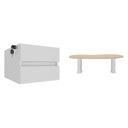 Ver imagem 2 de Escrivaninha Mesa Escritório Diretor Organic com 2 Gavetas 200cm Carvalho e Branco Artany