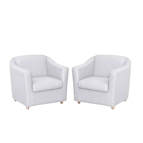 Kit 2 Poltronas Bia Decorativa Reforçada Recepção Clinica Salão Sala de Estar Courino:branco