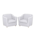 Ver imagem 1 de Kit 2 Poltronas Bia Decorativa Reforçada Recepção Clinica Salão Sala de Estar Courino:branco