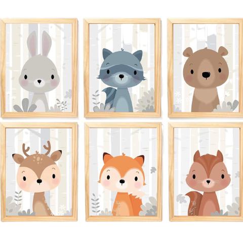 Quadro Infantil 6 un A4 vidro e pendurador