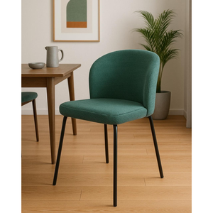 Cadeira com Assento Estofado e Base em Aço Carbono com Pintura Epóxi – Ana Exclusiva Linho Lincoln V