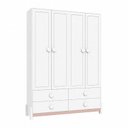 Ver imagem 2 de Armário para Quarto Infantil 4 Portas e 4 Gavetas Luna Branco/Neve/Renda
