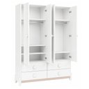 Ver imagem 4 de Armário para Quarto Infantil 4 Portas e 4 Gavetas Luna Branco/Neve/Renda