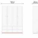 Ver imagem 5 de Armário para Quarto Infantil 4 Portas e 4 Gavetas Luna Branco/Neve/Renda