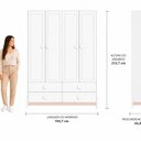 Ver imagem 3 de Armário para Quarto Infantil 4 Portas e 4 Gavetas Luna Branco/Neve/Renda