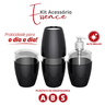 Kit Acessório Saboneteira Porta Escova e Algodão para Banheiro Essence Cor Preto Durín - 2