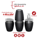 Ver imagem 2 de Kit Acessório Saboneteira Porta Escova e Algodão para Banheiro Essence Cor Preto Durín