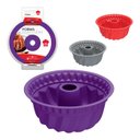 Ver imagem 1 de Forma Redonda de Silicone com Furo no Meio para Bolo Pudim 24 Cm Zein Silic39241000 Cinza