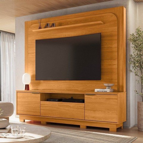 Estante para TV e Home Theater até 75 Polegadas 200CMX196CM Nilo Marrom Cinamomo