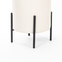 Ver imagem 2 de Puff Siena Decorativo Tecido Linho Banqueta Redondo Pés de Metal