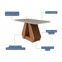 Ver imagem 6 de Conjunto: Mesa Sala Jantar Ágata Tampo Madeirado C/ Vidro 130x80cm e 4 Cadeiras Fernanda Cinamomo/