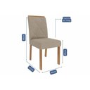 Ver imagem 3 de Conjunto: Mesa Sala Jantar Ágata Tampo Madeirado C/ Vidro 130x80cm e 4 Cadeiras Fernanda Cinamomo/