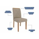 Ver imagem 5 de Conjunto: Mesa Sala Jantar Ágata Tampo Madeirado C/ Vidro 130x80cm e 4 Cadeiras Fernanda Cinamomo/