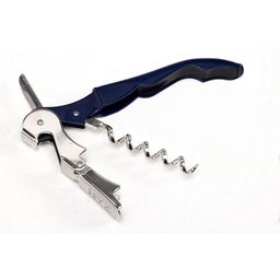 Saca Rolhas Vinho Garrafa Manual Tradicional Inox Azul - 2