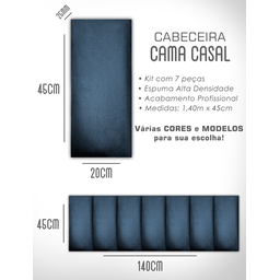 Kit 7 Cabeceiras de Cama Box Casal Estofada Modulada 1,40mx45cm - 6