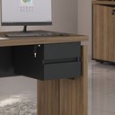 Ver imagem 2 de Escrivaninha Mesa Escritório Diretor com 2 Gavetas em Tamburato 1450