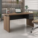 Ver imagem 1 de Escrivaninha Mesa Escritório Diretor com 2 Gavetas em Tamburato 1450