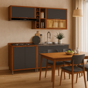 Ver imagem 1 de Armário Cozinha Completo Lumiar Mdf P/ Área ou Varanda Gourmet Modulada Monte como Quiser Vidro Refl