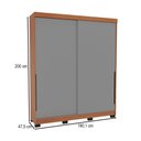 Ver imagem 4 de Guarda-roupa Casal Madri 2 Portas 2 Gavetas Cinza/freijó - Politorno