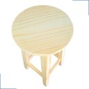 Ver imagem 4 de Banco Banqueta Alta Madeira Maciça 70cm Resistente Pinus Banquinho Cadeira Reforçada Vaso