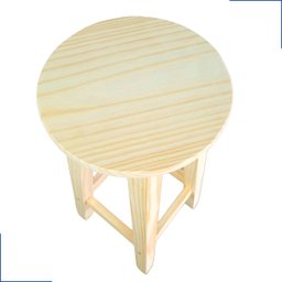 Banco Banqueta Alta Madeira Maciça 70cm Resistente Pinus Banquinho Cadeira Reforçada Vaso - 4