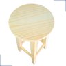 Banco Banqueta Alta Madeira Maciça 70cm Resistente Pinus Banquinho Cadeira Reforçada Vaso - 4