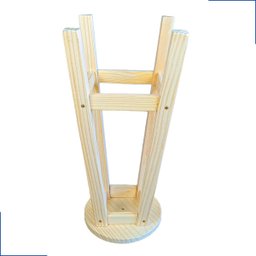 Banco Banqueta Alta Madeira Maciça 70cm Resistente Pinus Banquinho Cadeira Reforçada Vaso - 2