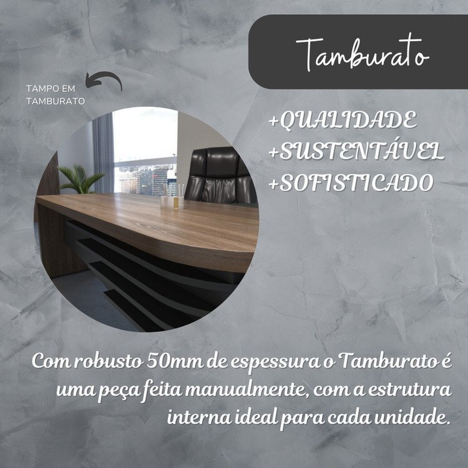 Mesa para Escritório em L Diretor em Tamburato com 2 Gavetas com Chave - 12