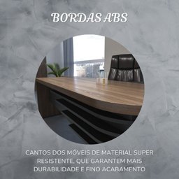 Mesa para Escritório em L Diretor em Tamburato com 2 Gavetas com Chave - 13