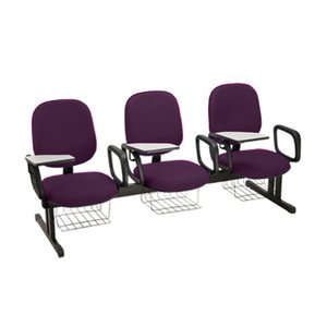 Cadeira em Longarina para Escolas Linha Uno Roxo