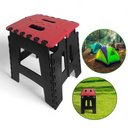 Ver imagem 3 de Banqueta Dobrável Portátil com Alça para Transporte até 100kg Plástico Resistente Vermelho