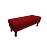 Recamier Baú Luis Xv Capitonê Retrô 100 cm Suede Vermelho Mz Decor - 1