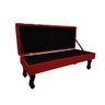 Recamier Baú Luis Xv Capitonê Retrô 100 cm Suede Vermelho Mz Decor - 2