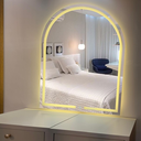 Ver imagem 3 de Espelho Jateado Janelinha Oval Base Reta 50x70