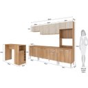 Ver imagem 4 de Cozinha Modulada Completa Max 262cm Balcão Tampo Bancada Ilha Mdp Carvalho Blanche - Clicklar