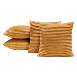 Almofadas Cheias Velvet Bariloche 45x45cm 04 Peças - Mostarda - 1