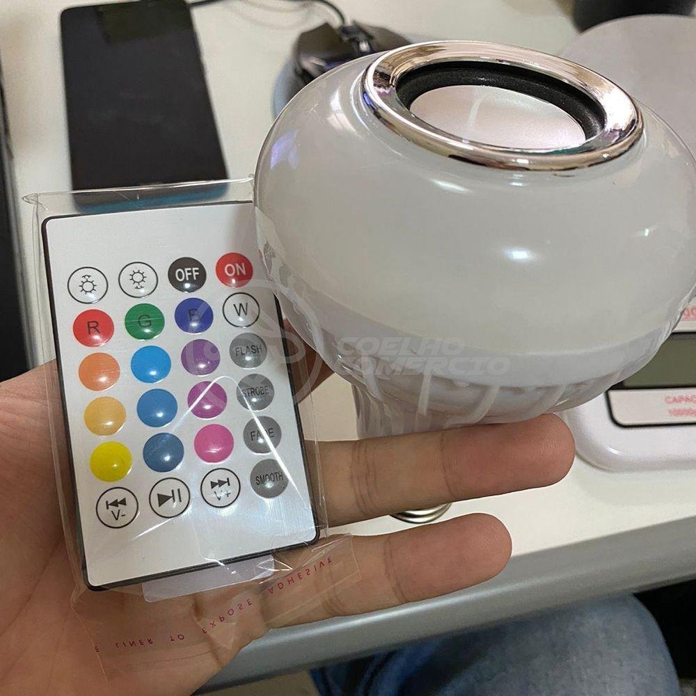 Lâmpada Led 12w E27 Rgb Colorida com Caixa de Som - 6